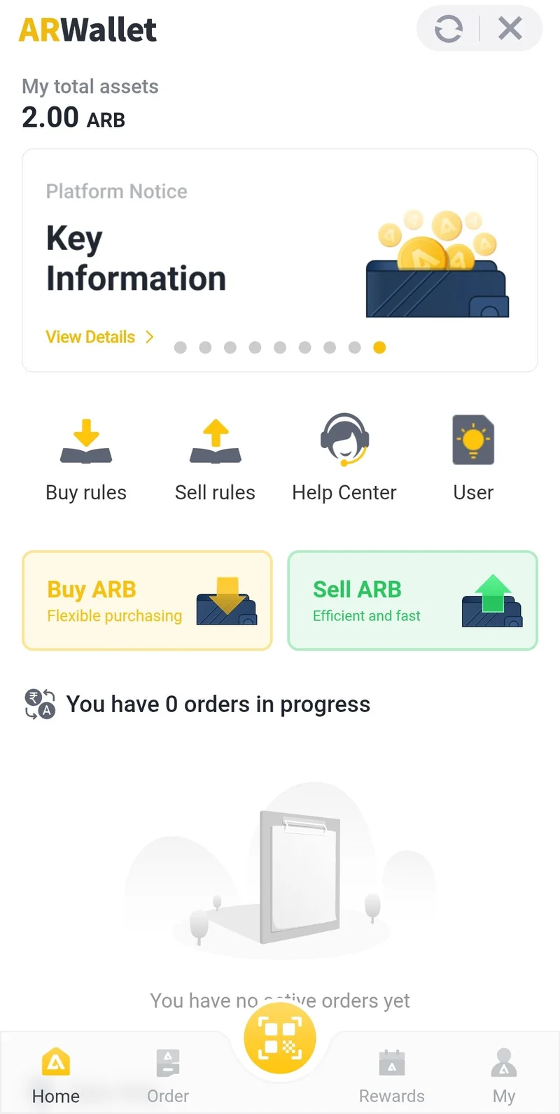 AR Wallet Home - Buy and Sell ARB Tokens